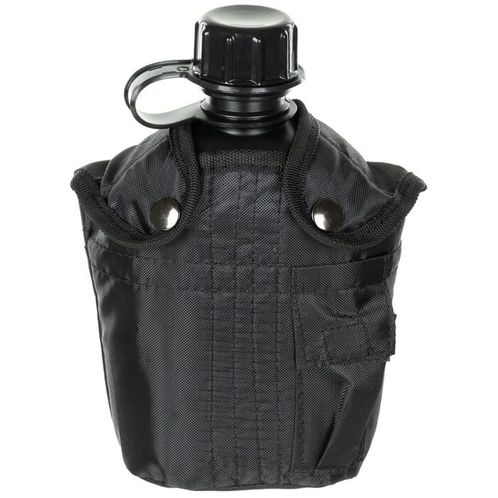 US-Plastikflasche 1l, Hülle schwarz, BPA-frei