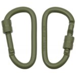 Karabiner Schraubverschluss 6mmX6cm 2er-Pack-Oliv