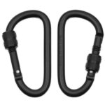 Karabiner Schraubverschluß 8mmX8cm 2er-Pack-Schwarz