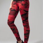 Ladies Camo Leggings   red camo
