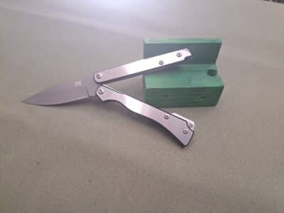 Taschenmesser mit Butterflygriff   silber – Bild 2