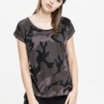 Ladies Camo Back Shaped Tee dark camo